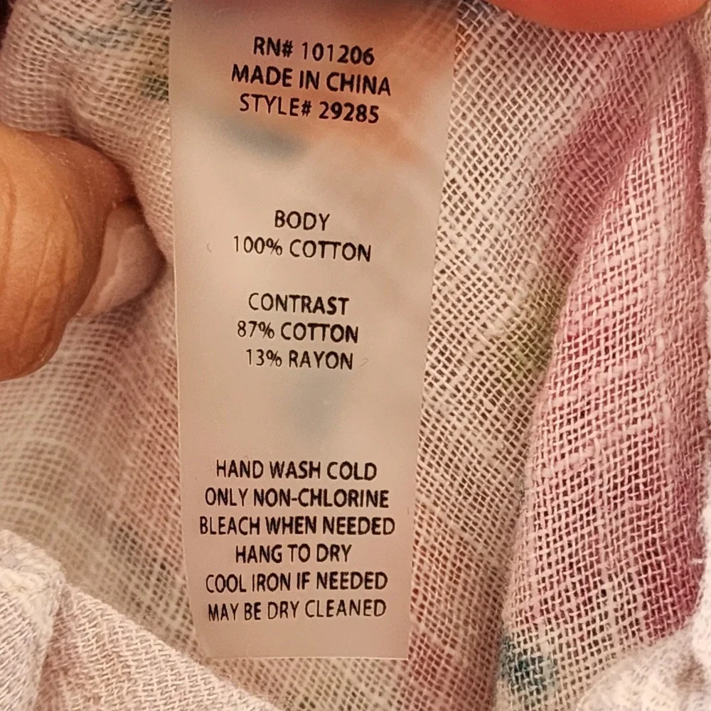 Soft‎ surroundings Tunic Medium Gauze Lace Floral Embroidered Romantic Lagenlook - Picture 6 of 10